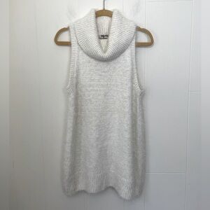 Show Me Your Mumu Fauna Dress Cream ~ Sleeveless Fuzzy Turtleneck Mini ~ Size M